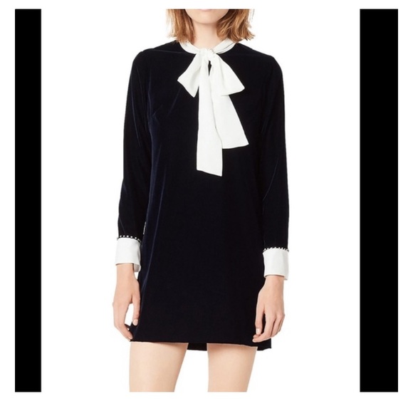 Sandro Velvet Dress with Crystal Embellishement - Picture 6 of 11